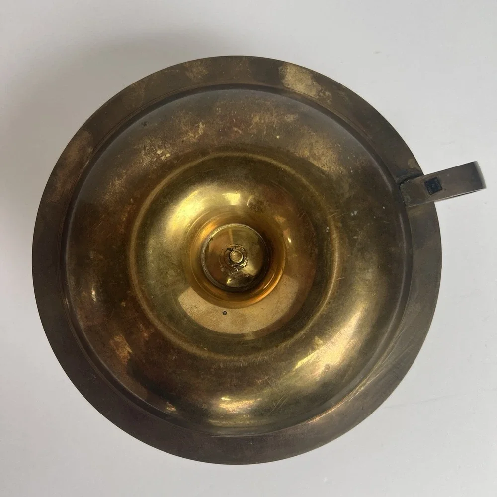 VTG Solid Brass Pineapple Table Candle Holder With Handle 4